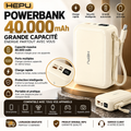 Powerbank HEPU 40 000 mAh - Format de poche