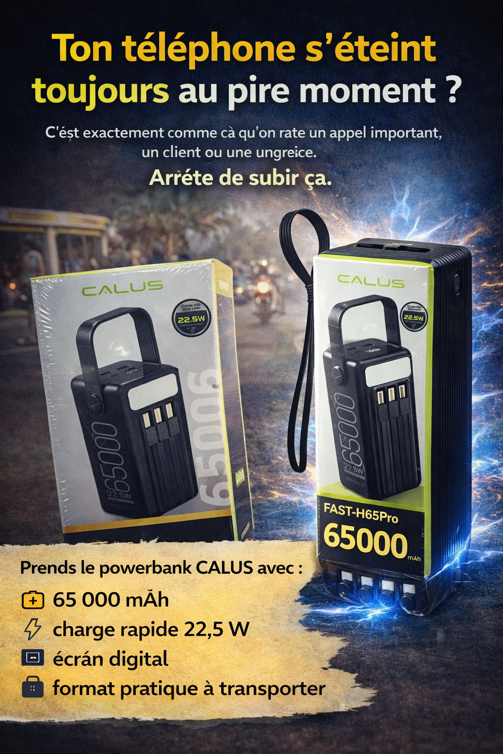 Powerbank CALUS 65 000 mAh – Haute capacité