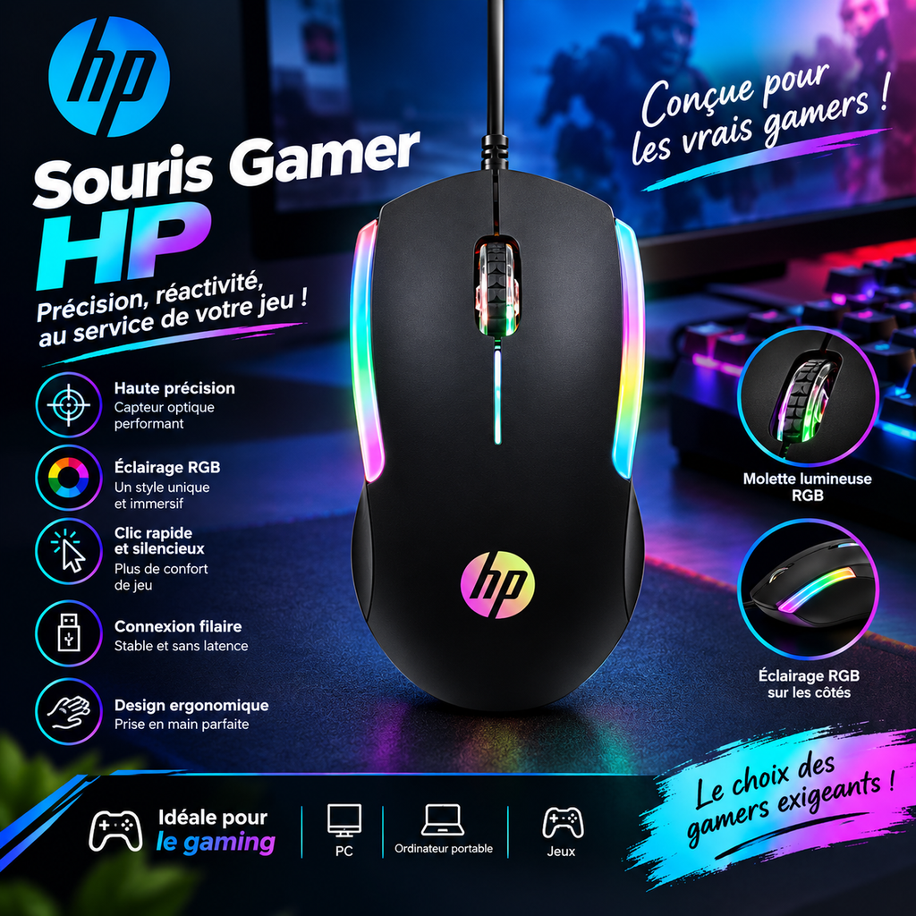 Souris Gamer HP RGB -M160