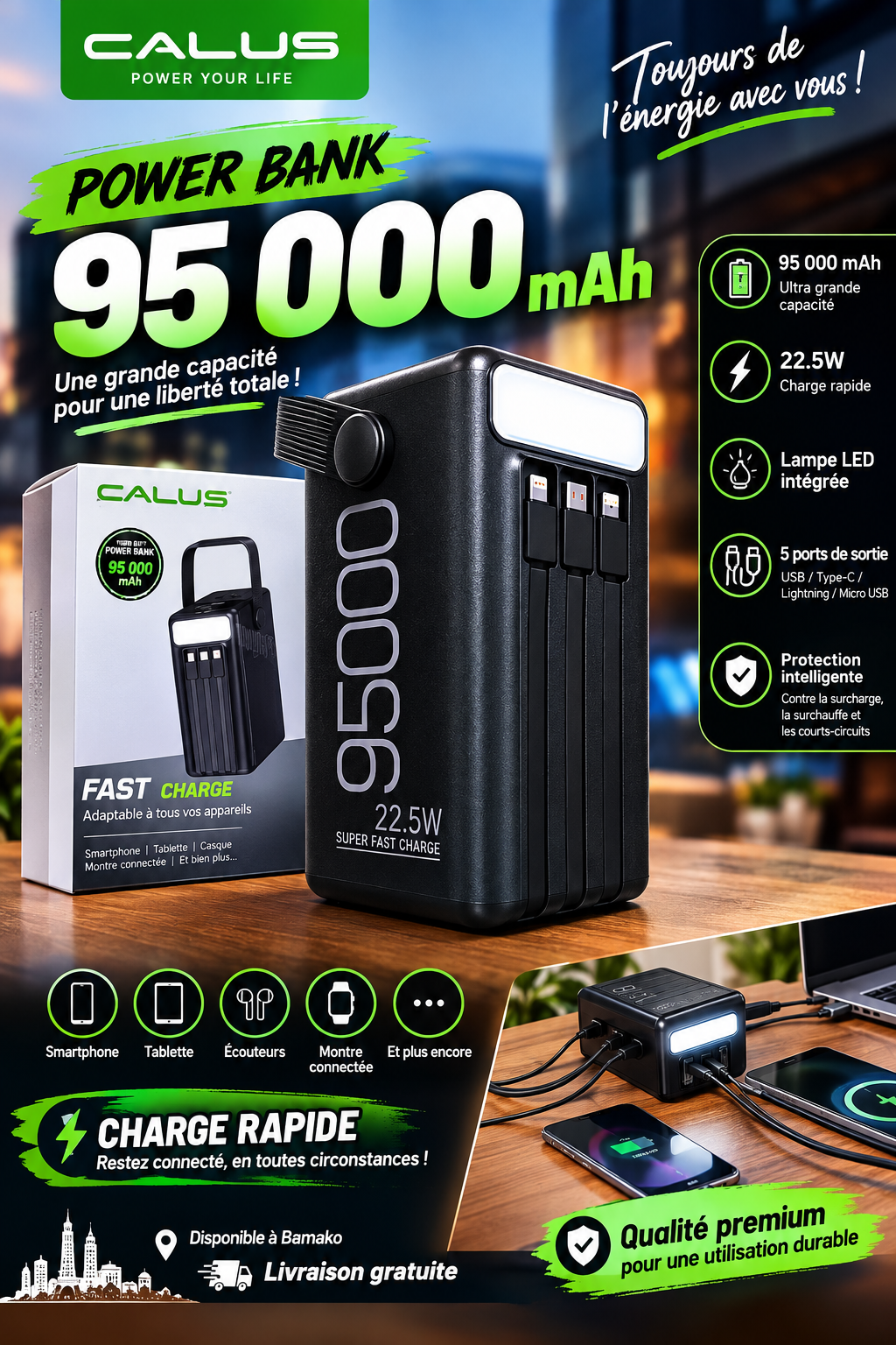 Power Bank CALUS 95 000 mAh