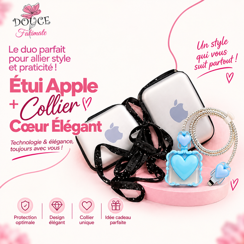 Bundle Étui Apple + Collier Cœur Élégant